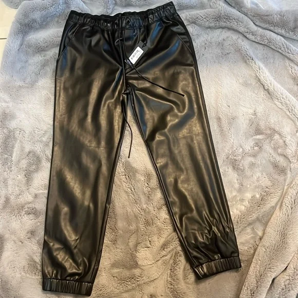 NWT Reset Vegan Leather Joggers - Picture 1 of 4